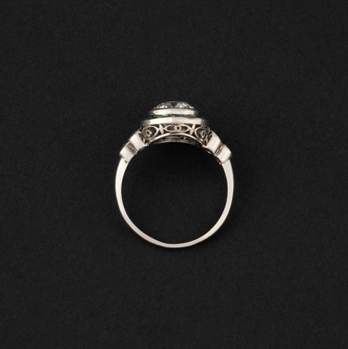 Bague 50 Bague en platine, diamant, émeraudes - Vers 1920 Art Déco 58 Facettes 4428