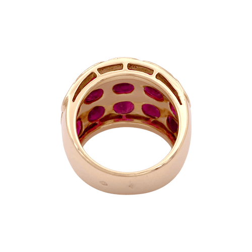 Bague 53 Bague or jaune et rubis. 58 Facettes 34681