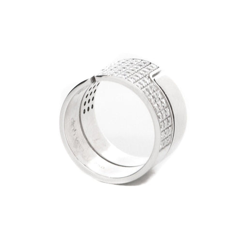Bague 50 DINH VAN - Bague or blanc et diamants 58 Facettes 94446