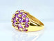 Bague 51 Bague en or jaune 18 carats sertie de 29 améthystes 58 Facettes AB550