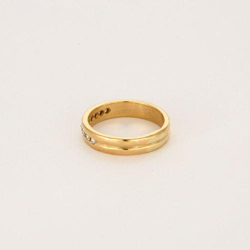 Bague 59 Alliance or jaune et diamants 58 Facettes LP1150