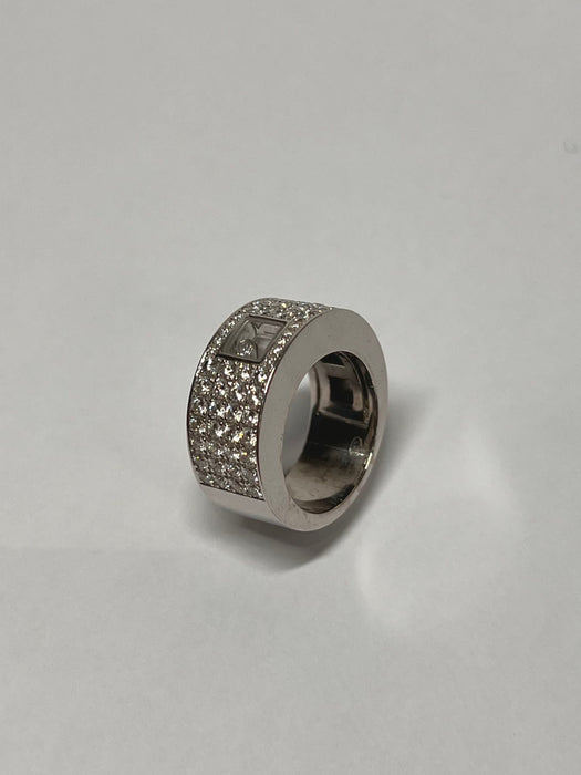 CHOPARD - anello in oro bianco con diamanti felici