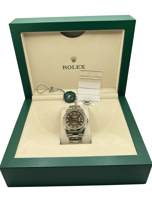 Montre Rolex Datejust 41 or rose Chocolate & Diamonds 58 Facettes