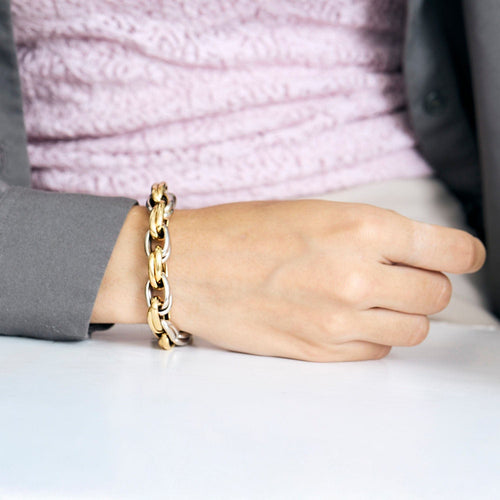 Bracelet Bracelet en or jaune et or blanc 58 Facettes CAN12843