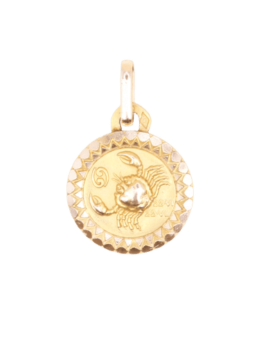 Pendentif PERROUD Médaille signe Cancer or jaune 58 Facettes 1215.6
