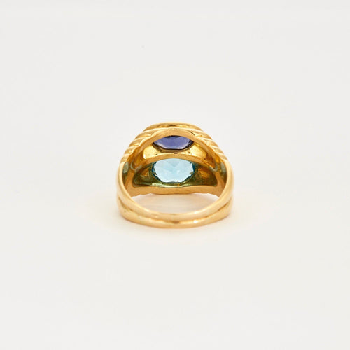 Bague Bague double améthyste aigue-marine 58 Facettes LP618/15