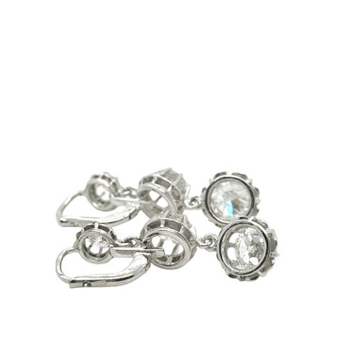 Boucles d'oreilles Paire de Boucles d’oreilles Or blanc et Diamants - Année 1940 58 Facettes 1.0000796/1