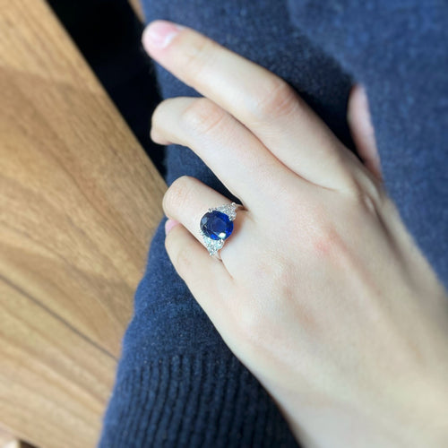 Bague 53 Bague - Or, Diamants & Saphir 58 Facettes 240347R