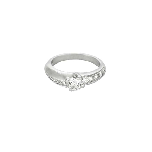 Bague 51.5 Solitaire or blanc diamants 58 Facettes LP1230/11