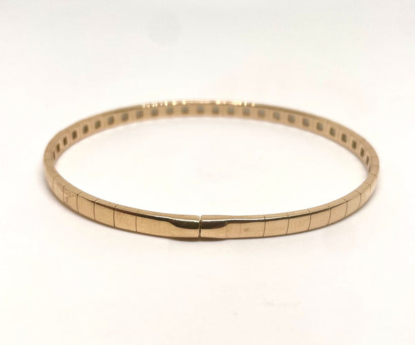 Bracelet Bracelet jonc ouvrant or rose et petits diamants 58 Facettes