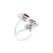 Bague 46 Bague ouverte, or blanc, rubis et diamants. 58 Facettes 35094