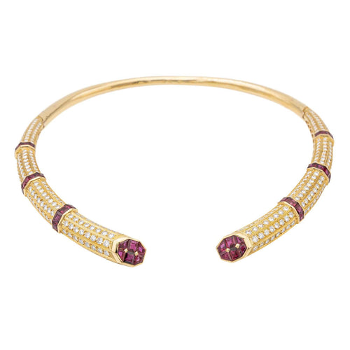 Collier Fred Collier Torque  Or jaune Diamant, Rubis 58 Facettes 2576876CN
