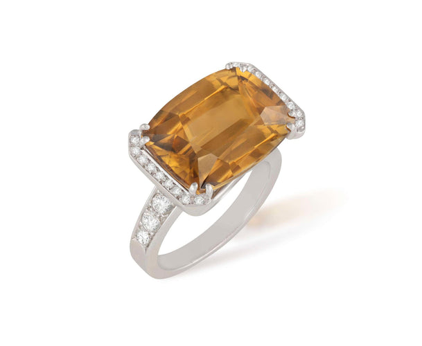 Bague Bague zircon coussin caramel fumé 58 Facettes 133857