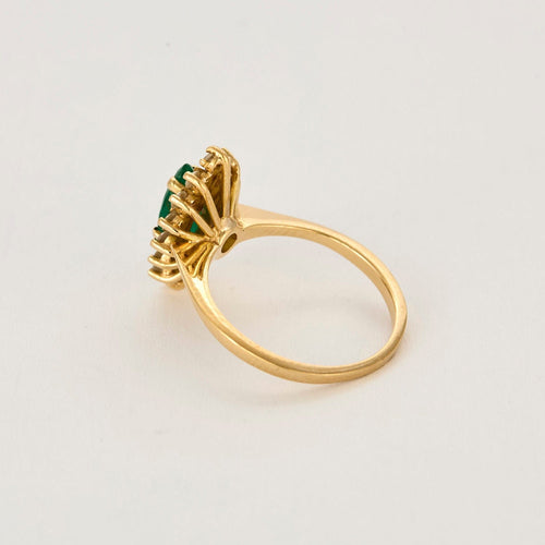 Bague 52,5 Bague marquise or jaune, émeraude et diamants 58 Facettes CHA5547