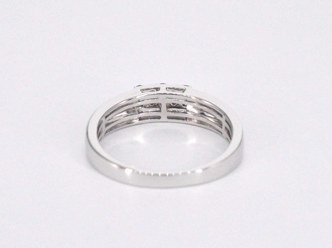 Bague Bague en or blanc avec diamant et pierres précieuses multicolores 58 Facettes 2043