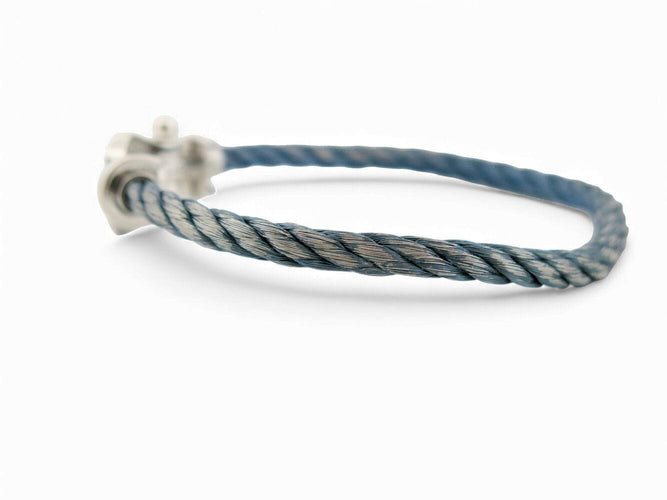 Bracelet bracelet FRED force 10 gm 0b0005 manille en or blanc 18k 2 cordons 58 Facettes 271113