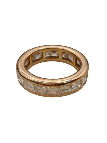 Bague 51 Bague Éternelle en or rose avec diamants taille carré 58 Facettes