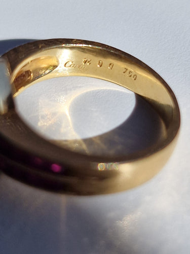 Cartier - Inel inimă din aur galben 18k, diamante și rubine 