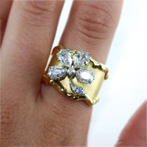 Bague 60 Bague trèfle en diamant 58 Facettes