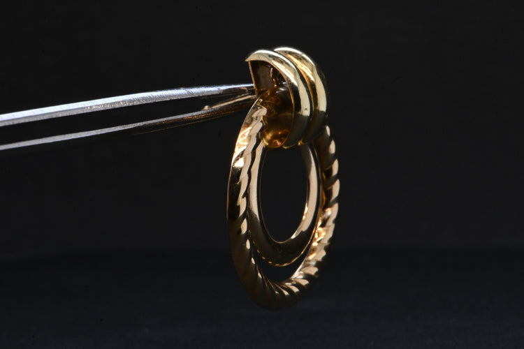 Boucles d'oreilles Boucles d'oreilles doubles créoles dorées 58 Facettes