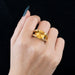 51 Bague moderne or jaune et citrine et diamants 58 Facettes LJ9