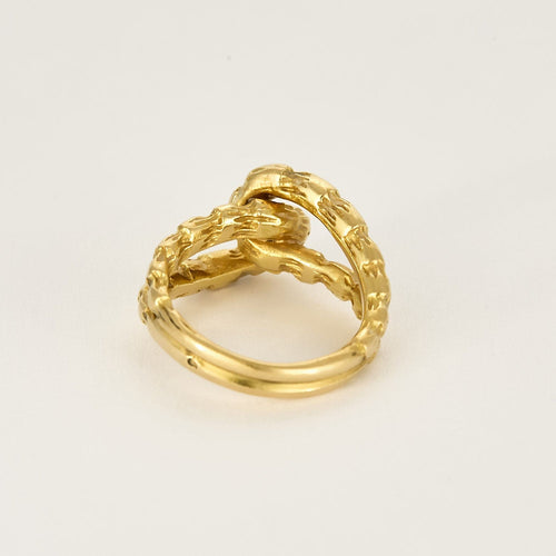 Bague 51,5 Bague en or jaune ciselée 58 Facettes LAN1450X3