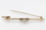 Broche Gold elongated brooch, pearl and "old" brilliant-cut diamonds 58 Facettes 11472