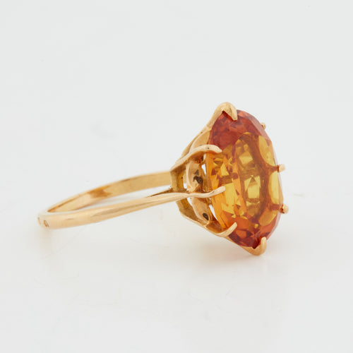 Bague 56 Bague Or Jaune - Quartz Fumé Citrine 58 Facettes RÉF 2019/15