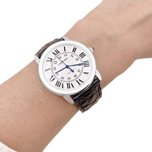 Montre Montre Cartier, "Ronde Solo", acier, cuir. 58 Facettes 34831