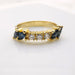 Bague 57 Bague or jaune saphirs et diamants 58 Facettes