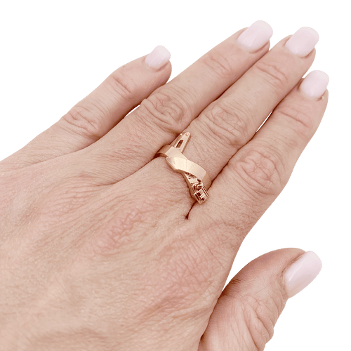 Bague 53 Bague Hermès "Kelly Gavroche" or rose. 58 Facettes 34327