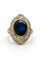Bague 55 Bague en or jaune sertie d'un saphir bleu et de diamants, avec des accents en platine 58 Facettes 50356