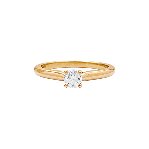 Bague 53 Solitaire Cartier,"1895", or jaune, diamant. 58 Facettes 34770