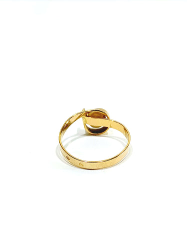 Bague 52 Bague en or jaune et perle 58 Facettes