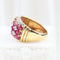Bague Bague en or jaune 18 carats sertie de rubis ovales et de diamants 58 Facettes 132984