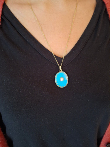 Pendentif Pendentif Photo en or jaune et émail 58 Facettes