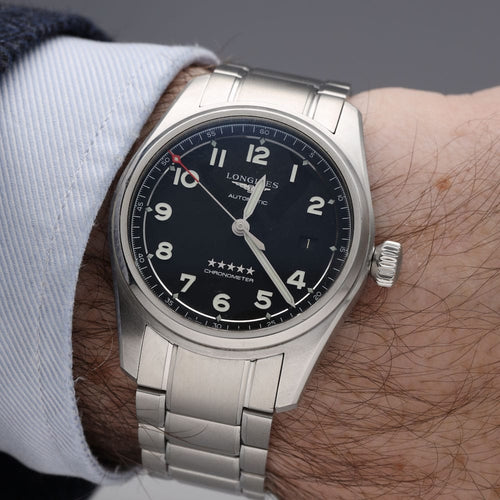 Montre Montre Longines Spirit Chronometer – Réf. L3.810.4.53.6 – Acier – 40 mm – Prix Neuf 2 450 € 58 Facettes FB10971