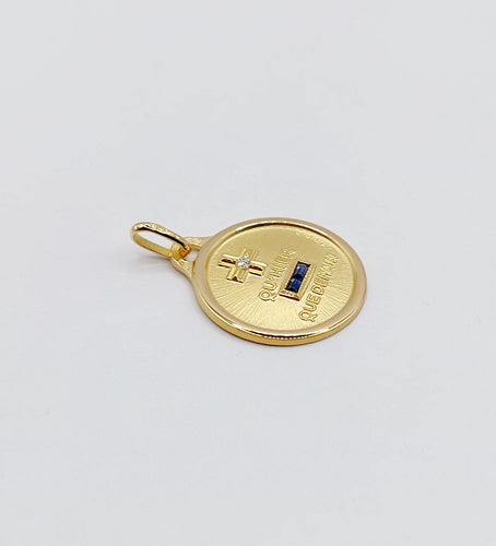 Pendentif AUGIS - Pendentif médaille d'amour or  "+ qu'hier - que demain" - L'Essentielle bleue 58 Facettes J10720X000