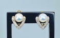 Boucles d'oreilles Boucles d’oreilles or jaune, perles de culture, diamants 58 Facettes AB390