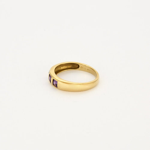 Bague 52 Bague en or jaune et grenats 58 Facettes THI0382