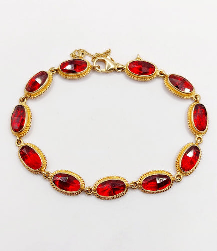 Bracelet Bracelet vintage or grenats de perpignan 58 Facettes A05402
