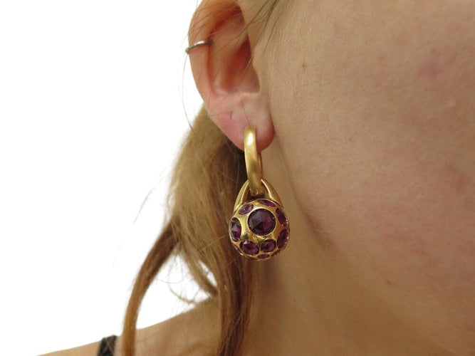 Boucles d'oreilles boucles d'oreilles POMELLATO harem rhodolite or rose 18k s 58 Facettes 268836