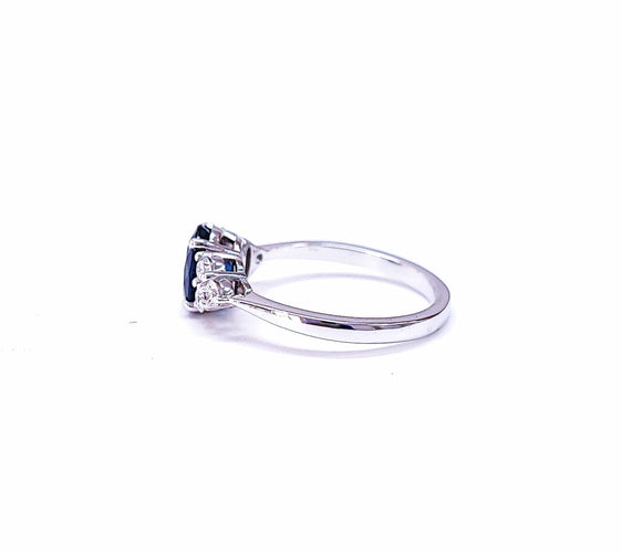 Bague 55 Bague saphir diamant or blanc 58 Facettes Bag.Saph.FA.31