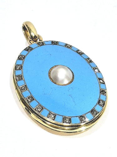 Pendentif Pendentif Photo en or jaune et émail 58 Facettes