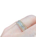 Bague 54 Bague demi-alliance or jaune, diamants baguette, pavage 58 Facettes 7810