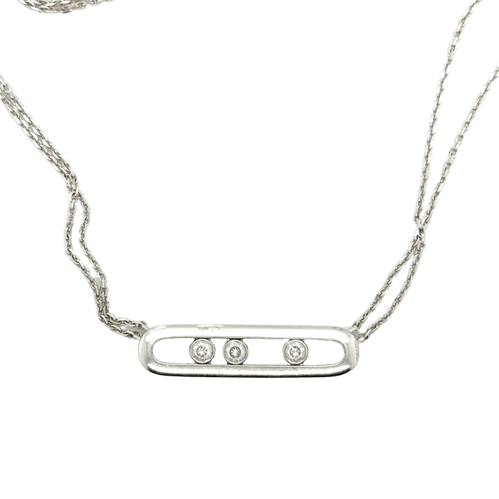 Collier MESSIKA - Collier Move Or blanc - Double Chaîne 58 Facettes 1.0000395/1