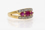 Bague 56 Bague vintage en or jaune avec rubis et diamants, France 58 Facettes 11259