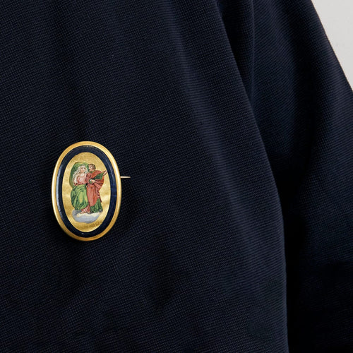 Broche Broche Ancienne Micro Mosaïque en or jaune 58 Facettes LP821