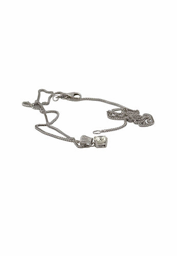 Collier Collier or blanc solitaire diamant 0,52 carat 58 Facettes