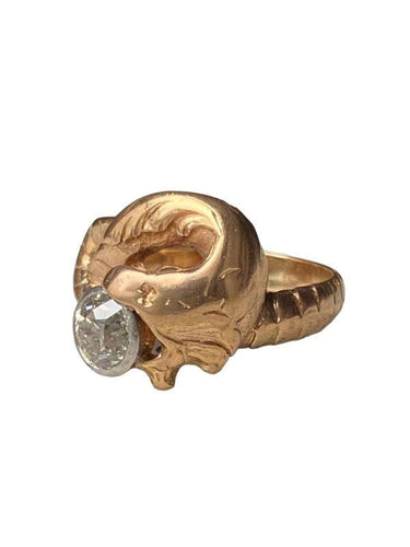 Bague 57 Bague Art Nouveau or rose et diamant 58 Facettes